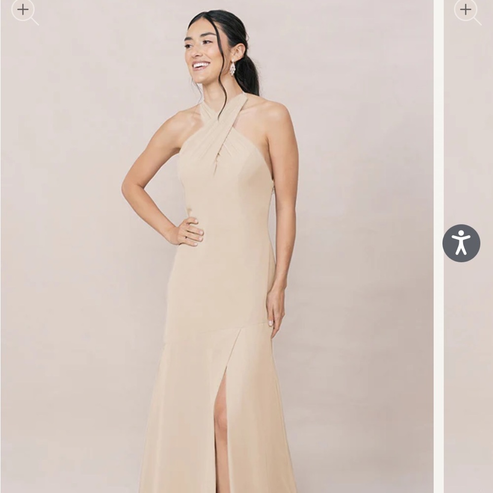 Revelry Athena Chiffon Dress- champagne